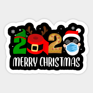 Merry Christmas 2020 Quarantine Santa ELF Reindeer Mask Sticker